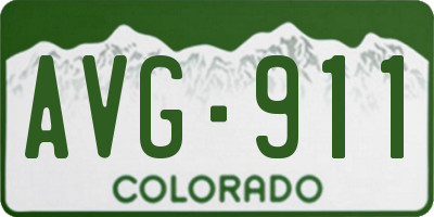 CO license plate AVG911