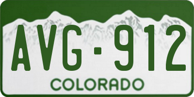CO license plate AVG912