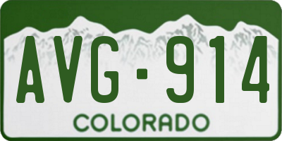 CO license plate AVG914