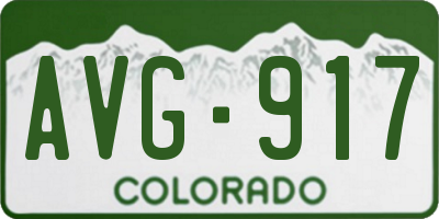 CO license plate AVG917