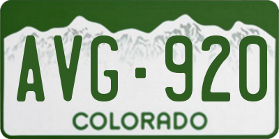 CO license plate AVG920