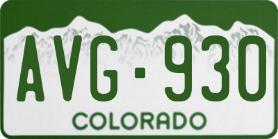 CO license plate AVG930