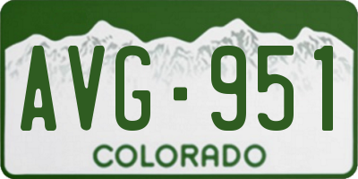 CO license plate AVG951