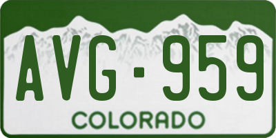 CO license plate AVG959