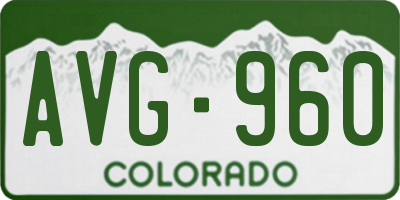 CO license plate AVG960