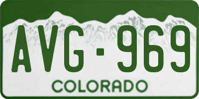 CO license plate AVG969