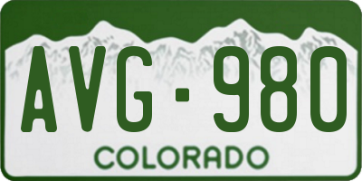 CO license plate AVG980