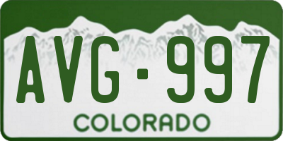 CO license plate AVG997