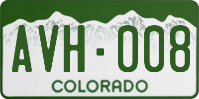 CO license plate AVH008