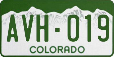 CO license plate AVH019