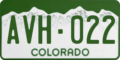 CO license plate AVH022