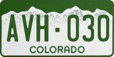 CO license plate AVH030