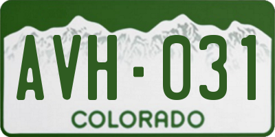 CO license plate AVH031