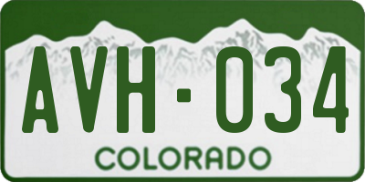 CO license plate AVH034