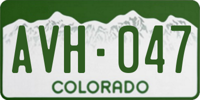 CO license plate AVH047