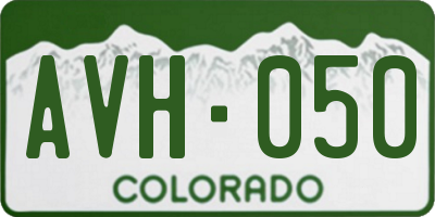 CO license plate AVH050