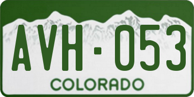 CO license plate AVH053