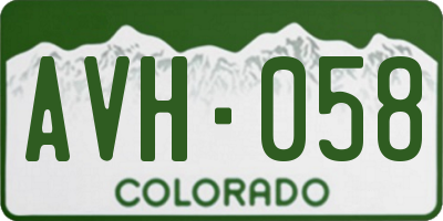 CO license plate AVH058