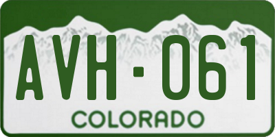 CO license plate AVH061