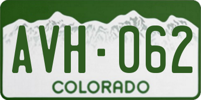 CO license plate AVH062