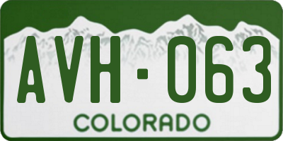 CO license plate AVH063