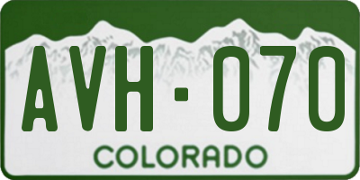 CO license plate AVH070