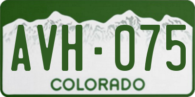 CO license plate AVH075