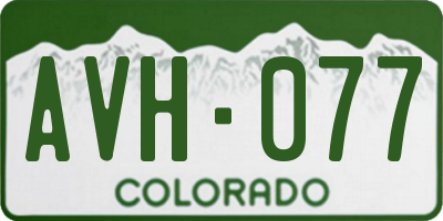 CO license plate AVH077