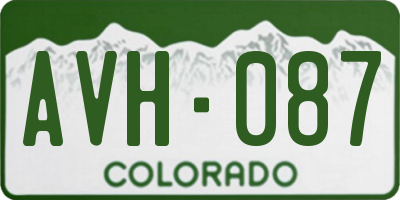 CO license plate AVH087