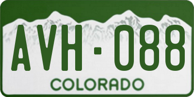 CO license plate AVH088