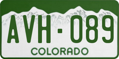 CO license plate AVH089