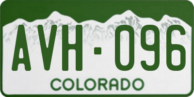CO license plate AVH096