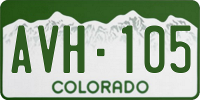 CO license plate AVH105