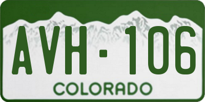 CO license plate AVH106