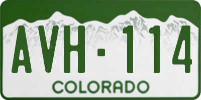 CO license plate AVH114