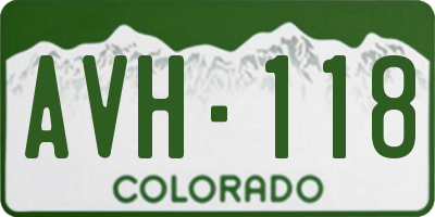 CO license plate AVH118