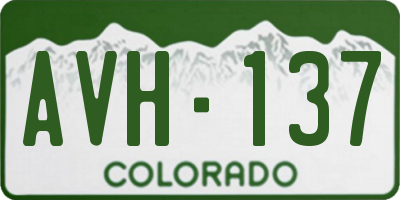CO license plate AVH137
