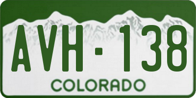 CO license plate AVH138