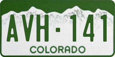 CO license plate AVH141