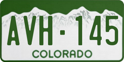 CO license plate AVH145