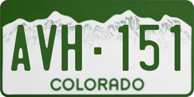 CO license plate AVH151
