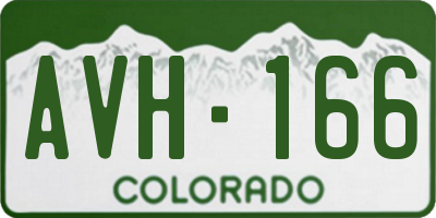 CO license plate AVH166