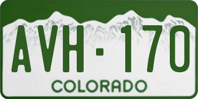 CO license plate AVH170