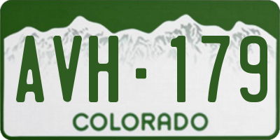 CO license plate AVH179