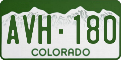 CO license plate AVH180