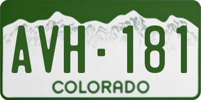 CO license plate AVH181