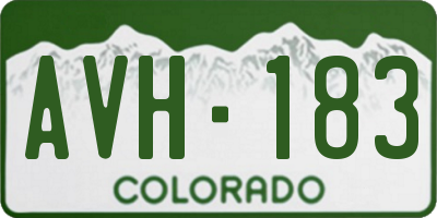 CO license plate AVH183