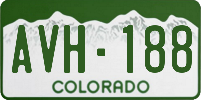 CO license plate AVH188