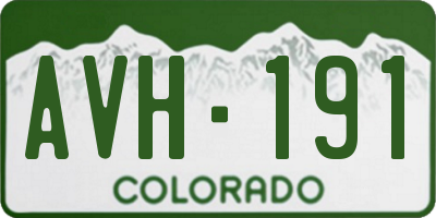 CO license plate AVH191