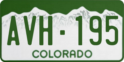 CO license plate AVH195